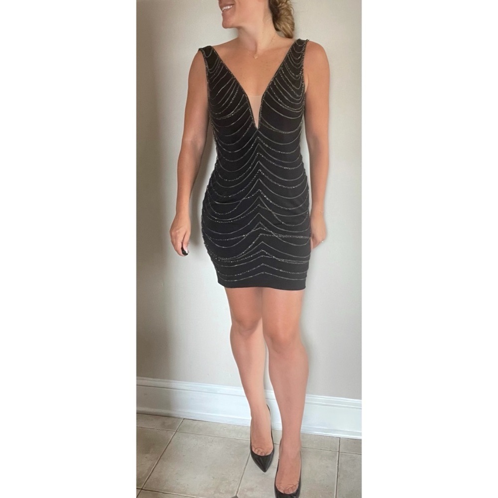 Jovani Mini Dress with Chains